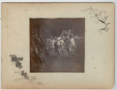 Japon.Japan .2 Photos Albuminées. Paysans 1880
