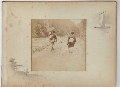 Japon.Japan .2 Photos Albuminées. Paysans 1880