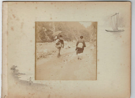 Japon.Japan .2 Photos Albuminées. Paysans 1880. undefined
