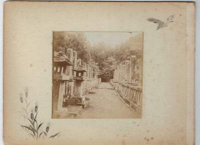 Japon.Japan .2 Photos Albuminées. Pont et Maison Japonaise 1880