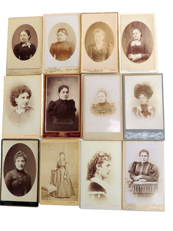 Lot photos anciennes cdv Femmes du XIXe siècle. 