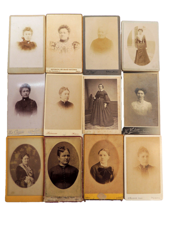 Lot photos anciennes cdv Femmes du XIXe siècle. 