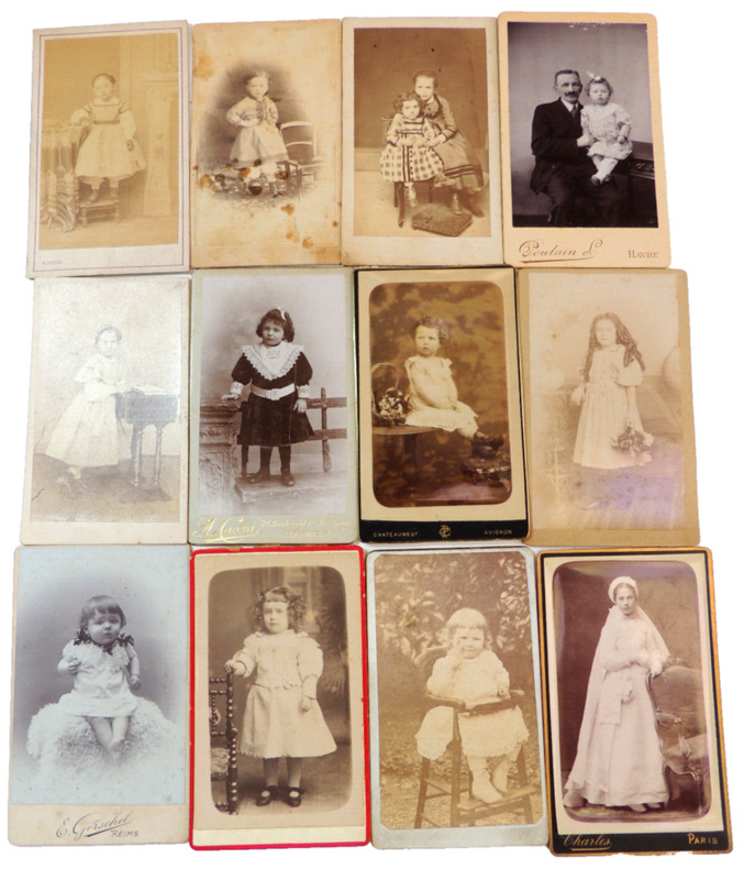 Lot photos anciennes cdv cdv Fillettes et jeunes filles 1860 (2). 