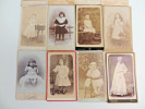 Lot photos anciennes cdv cdv Fillettes et jeunes filles 1860 (2). 