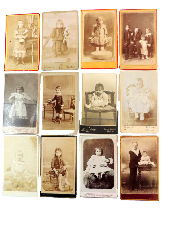 Lot photos anciennes cdv enfants, fillettes, groupe d'enfants

. 