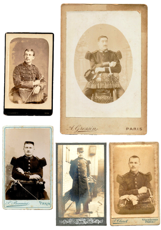 Lot photos anciennes cdv XIXe Militaire Guerre 14/18. (4). 