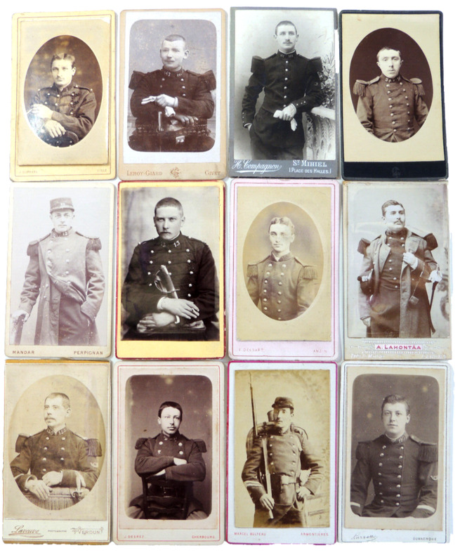 Lot photos anciennes cdv XIXe Militaire Guerre 14/18. (4). 