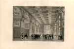 Gravure Eugène Lami. 1840. Paris.Intérieur du Palais de Fontainebleau. Eugène Lami