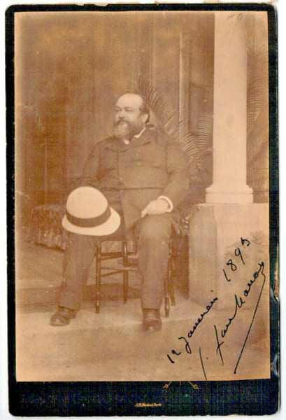 photo albumin&eacute;e, d&eacute;dicac&eacute; du peintre Fran&ccedil;ois Louis Fran&ccedil;ais. 1895. Fran&ccedil;ois Louis Fran&ccedil;ais