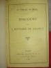 DISCOURS SUR L'HISTOIRE DE FRANCE. Cte Charles de Mouy