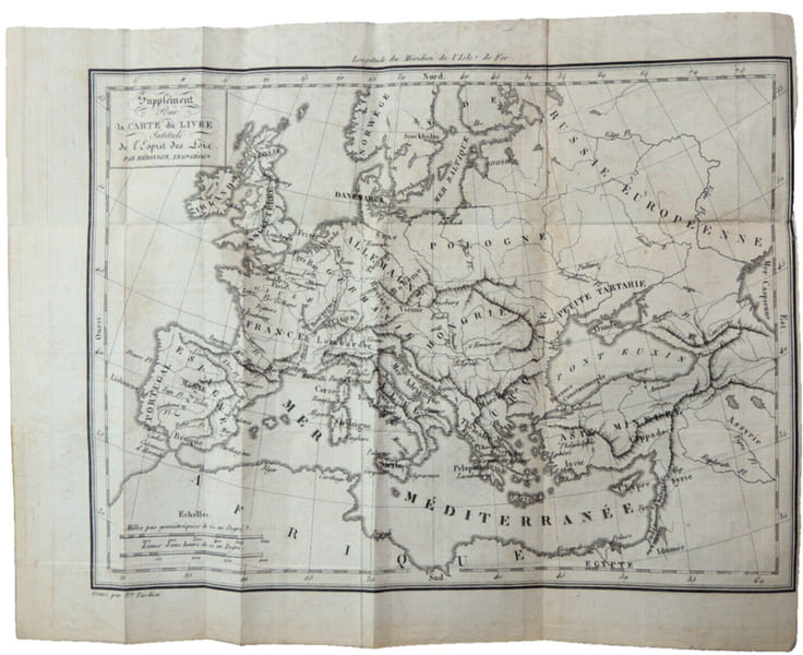 Carte du monde, par H&eacute;risson format 24x19cm, bel &eacute;tat, vers 1820. 