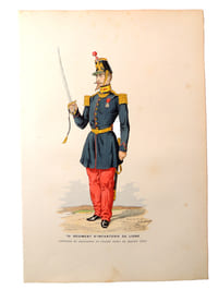 Lithographie. Capitaine de Grenadiers en grande tenue de service (1855)