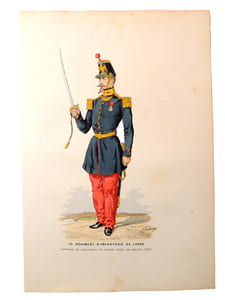 Lithographie. Capitaine de Grenadiers en grande tenue de service (1855)