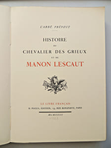Histoire du Chevalier des Grieux et de Manon Lescaut. 1/4000
