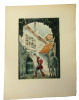 Curiosa. Lot de 4 Eaux-fortes originales couleurs de André Collot . 