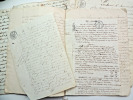 Fort Lot manuscrits civils actes notariés avec timbres Royaux et cachets. 