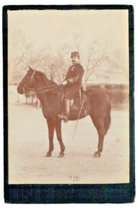 Photo Militaire Officier à cheval, circa 1880