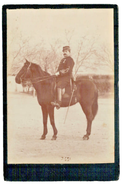Photo Militaire Officier &agrave; cheval, circa 1880. 