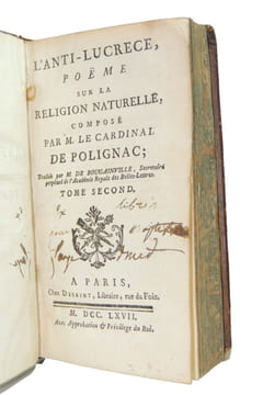 L'Anti-Lucrèce, Poème sur la religion naturelle. . Melchior de Polignac