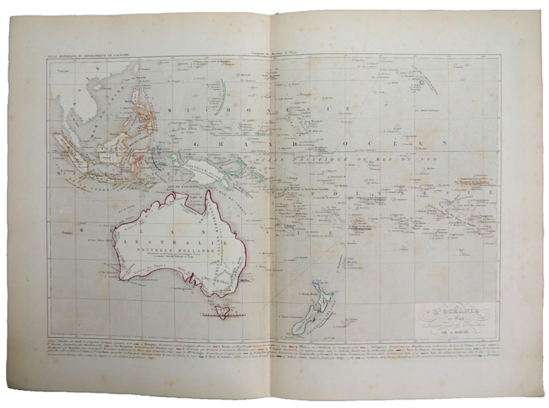 
Carte géographique couleur A. Houzé. L'Océanie en 1849
. A. Houzé