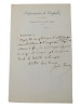 Lettre autographe de Jules Simon (1814-1896) avec certificat d'authenticité. Jules Simon 