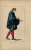 Gravure couleur Costume du peuple XIIe siècle. 
