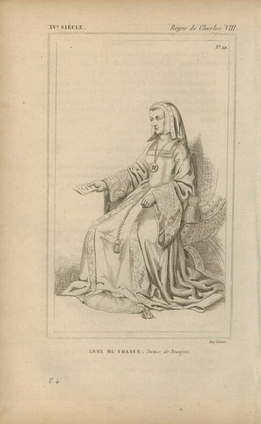 Gravure XVe si&egrave;cle. Anne de France, Dame de Beaujeu