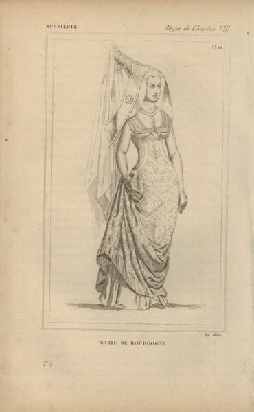 Gravure XVe si&egrave;cle. Marie de Bourgogne