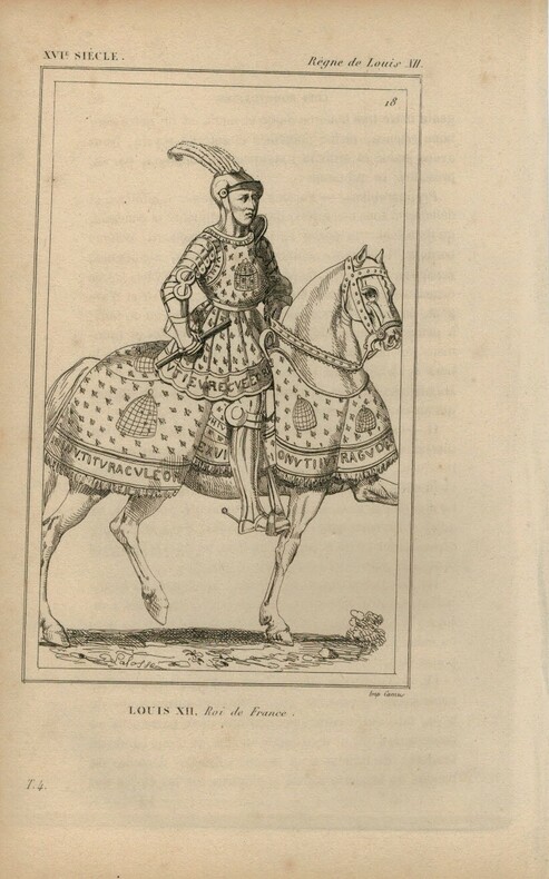 Gravure XVIe siècle. Louis XII, Roi de France