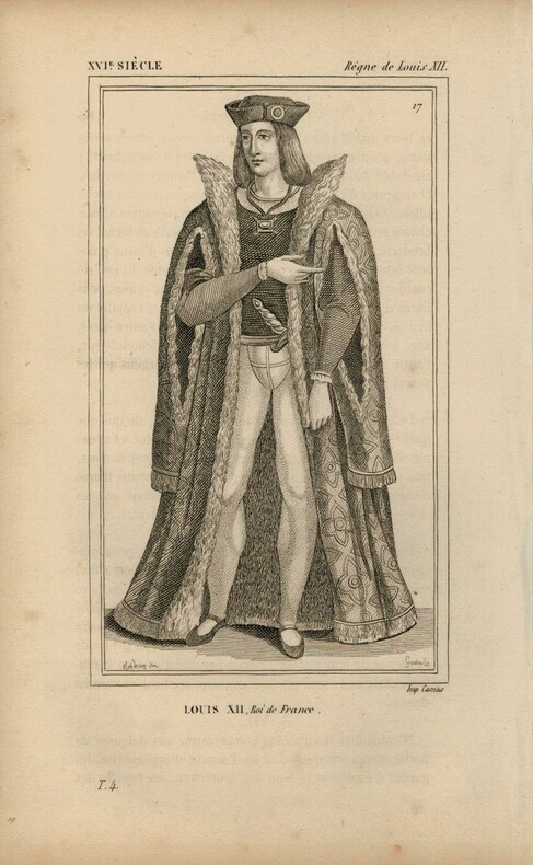 Gravure XVIe siècle. Louis XII, Roi de France