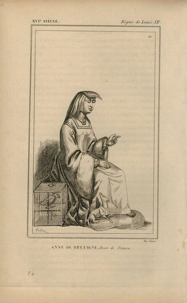 Gravure XVIe si&egrave;cle. Anne de Bretagne, Reine de France