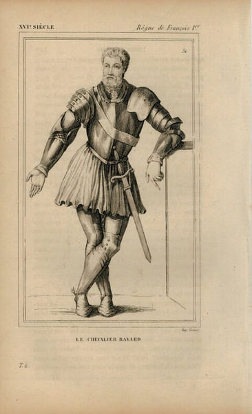 Gravure XVIe si&egrave;cle. Le chevalier Bayard