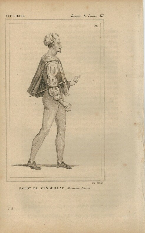 Gravure XVIe siècle. Galiot de Genouillac, Seigneur d'acier