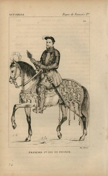 Gravure XVIe si&egrave;cle. Fran&ccedil;ois 1er, Roi de France