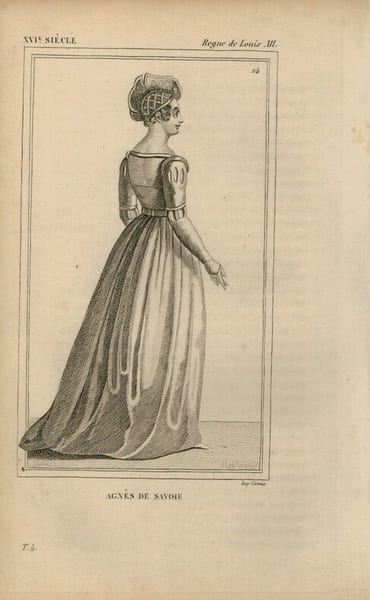 Gravure XVIe si&egrave;cle. Agn&egrave;s de Savoie