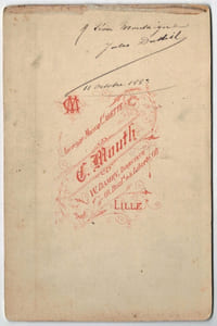 Photographie C. Mouth, Lille ( France) 1889. Dédicacé