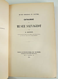 Musée Impérial du Louvre. Catalogue du musée Claude Sauvageot. 1861
