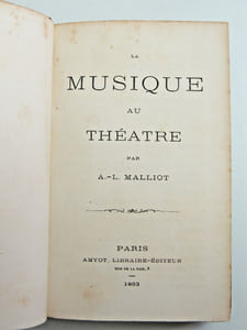 La musique au théâtre 1570 à 1862