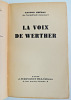 La voix de Werther. 1933. EO. Gaston Ch&eacute;rau