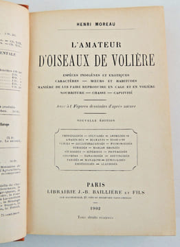 L'Amateur d'Oiseaux de volière. Henri Moreau