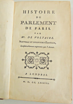 Histoire du Parlement de Paris. Voltaire.
