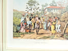 Br&eacute;sil. Lithographie couleur Rugendas. Danse Batuca. Johann Moritz Rugendas
