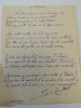 poème autographe " AUX DISPARUS", 15 janvier 1909. JULES DE MARTHOLD 
