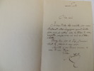 poème autographe " Art d'Agrément " + LAS. JULES DE MARTHOLD 
