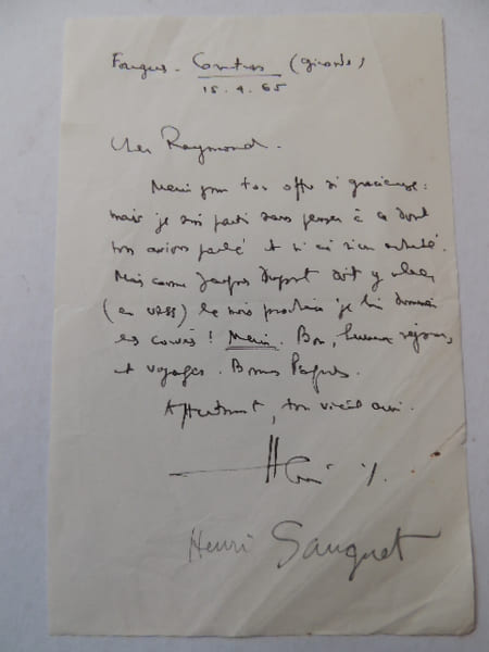 LAS HENRY SAUGUET  ( Henri-Pierre Poupard ) compositeur Fran&ccedil;ais 1965. HENRY SAUGUET