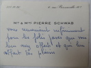 CARTE DE VISITE Pierre Schwab Producteur de films Francais ( 1901-1986). Pierre Schwab