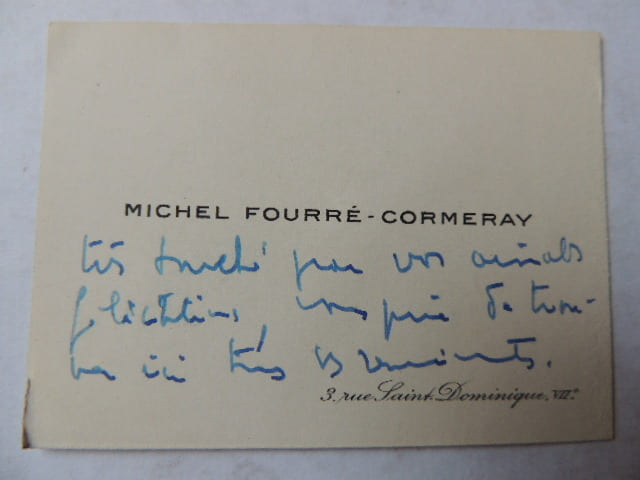 CARTE DE VISITE Michel Fourr&eacute;-Cormeray Directeur G&eacute;n&eacute;ral du Cin&eacute;ma Fran&ccedil;ais. Michel Fourr&eacute;-Cormeray