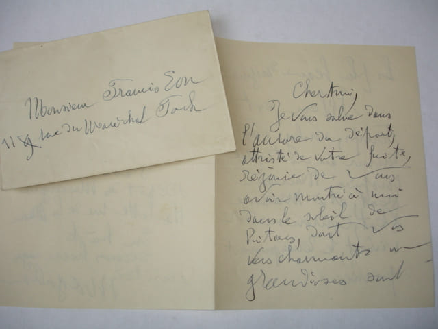 LETTRE AUTOGRAPHE de Xavier de Magallon &agrave; Fran&ccedil;is Eon. Xavier de Magallon