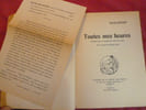 Toutes mes heures , avec envoi autographe de l'auteur !. Danielle Hemmert