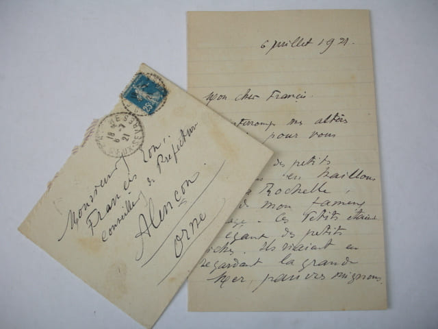 LETTRE AUTOGRAPHE de Paul Ardouin &agrave; Fran&ccedil;is Eon.  Paul Ardouin 
